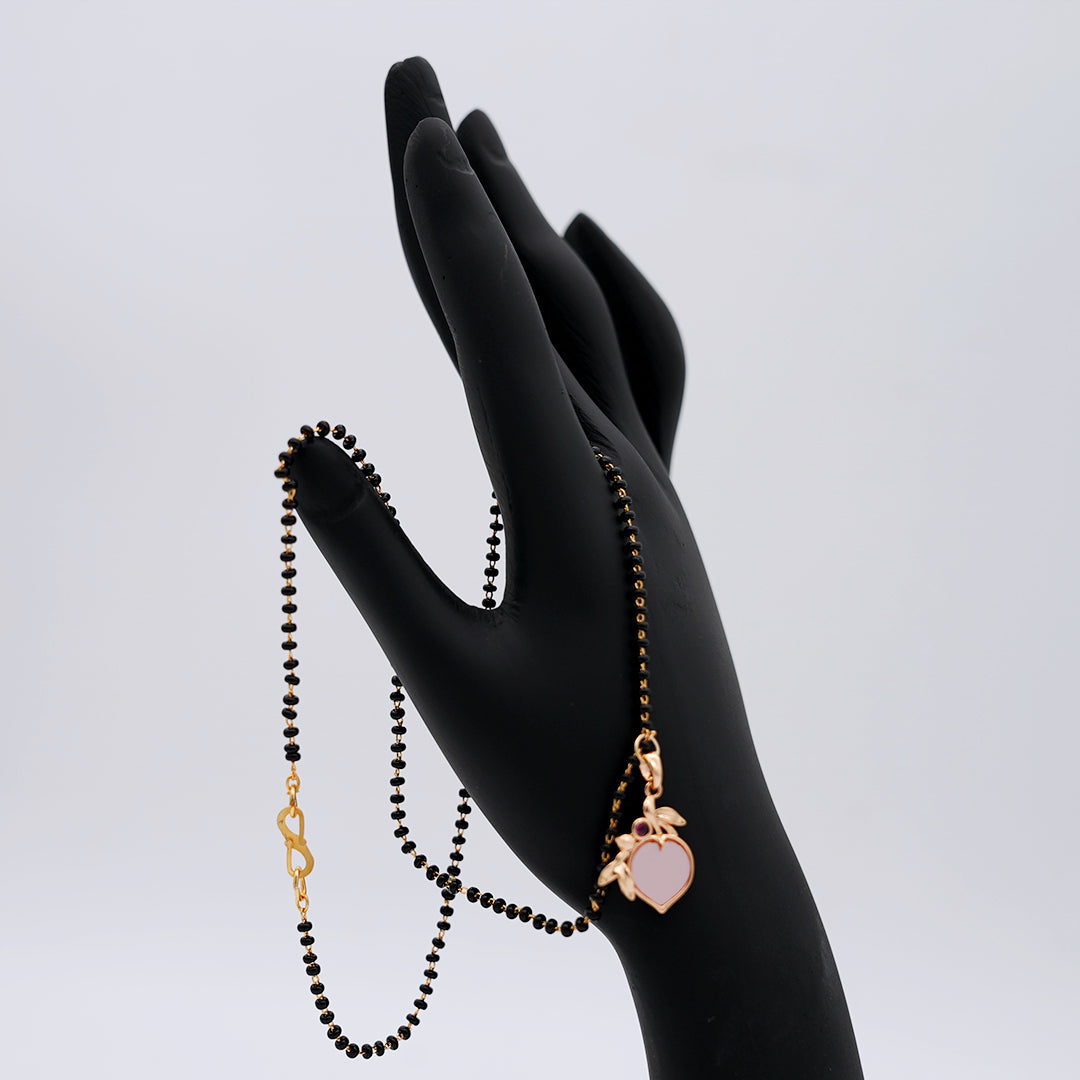 Mangalsutra with Modern Pink Heart Pendant