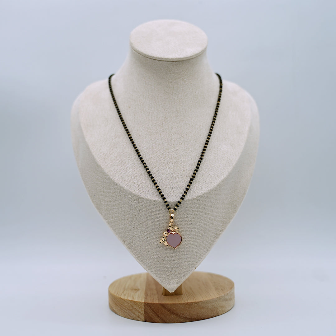 Mangalsutra with Modern Pink Heart Pendant