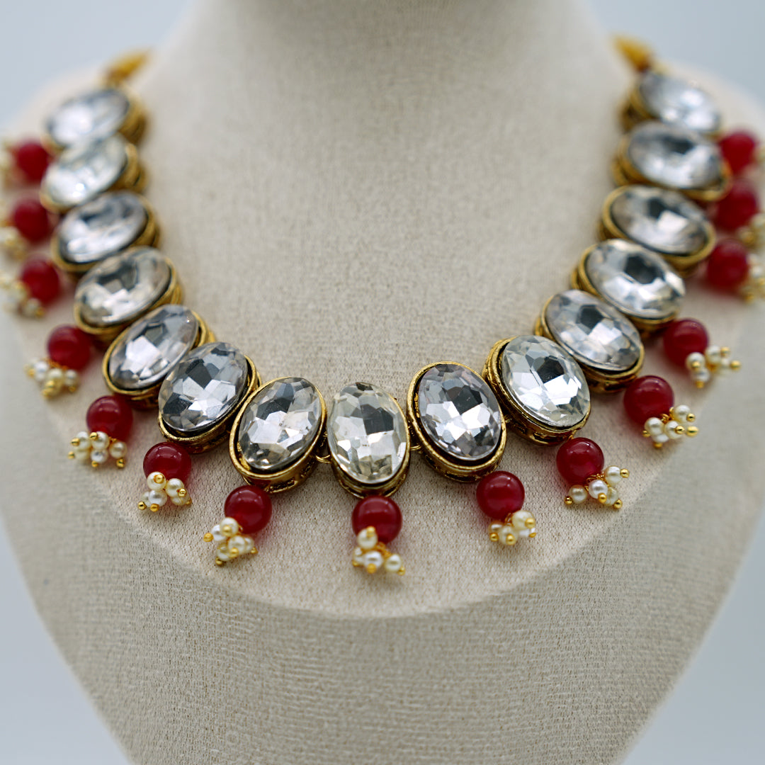 Regal Kundan Necklace |  Earring Set | Mang tikka