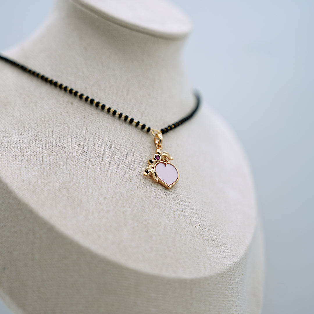 Mangalsutra with Modern Pink Heart Pendant