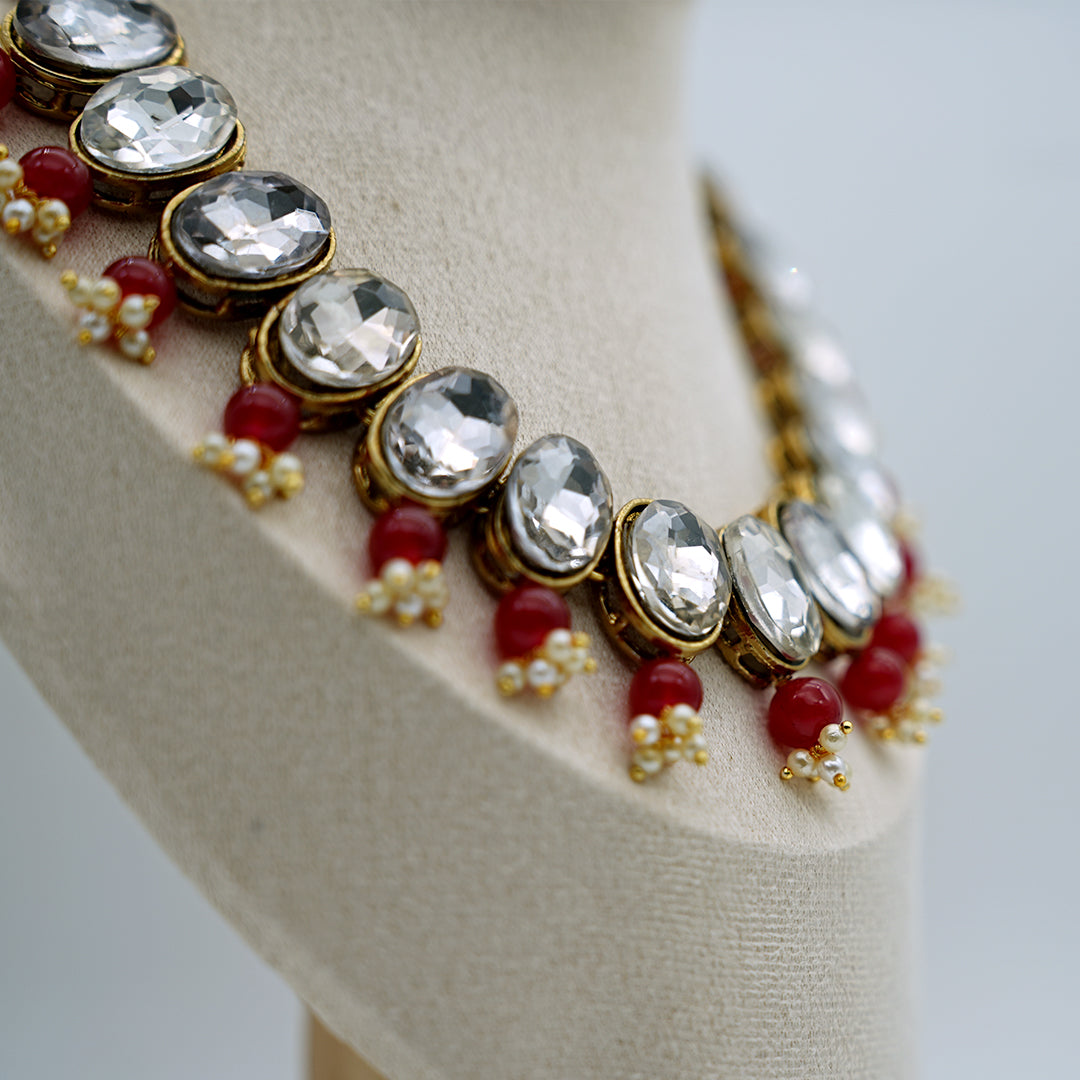 Regal Kundan Necklace |  Earring Set | Mang tikka