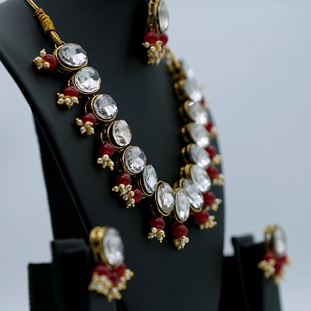 Regal Kundan Necklace |  Earring Set | Mang tikka