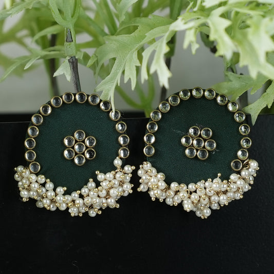 Green Fabric Earrings Kunden & Loreal