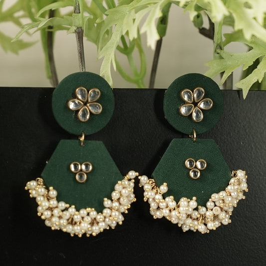 Handmade Jewellery | Earrings | Green | Fabric