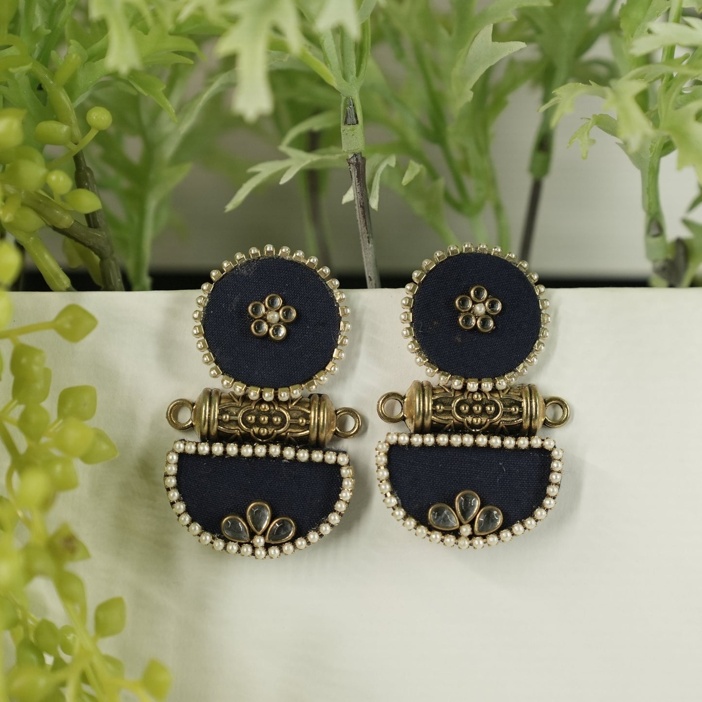 Handmade Jewellery | Earrings | Blue | Fabric