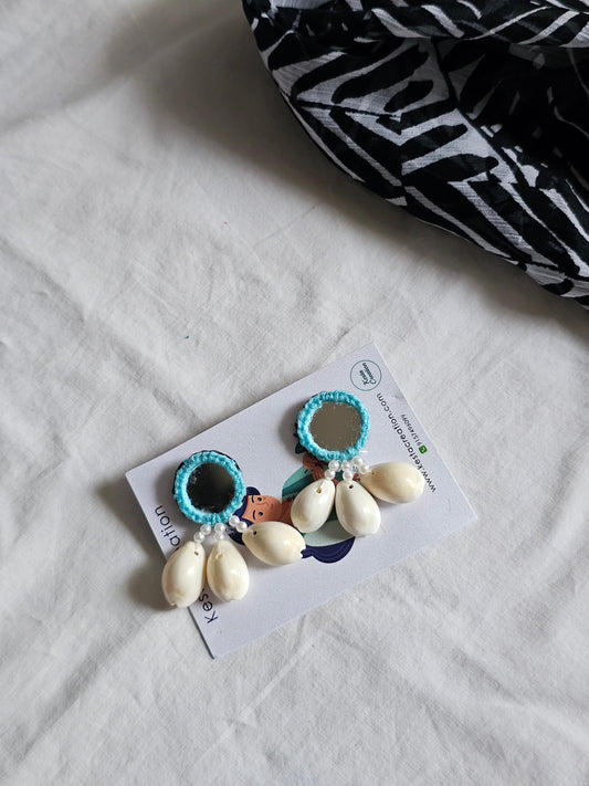 Handmade Shell & Mirror Earrings